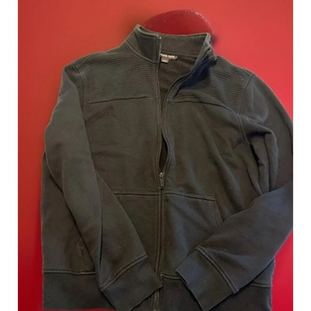 Black Zip Up Mens Mock Turtleneck Bomber Jacket Black L Dark Angel